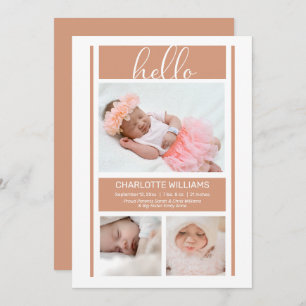 Anúncio Olá, Simple Minimalist Terracotta Baby Birth