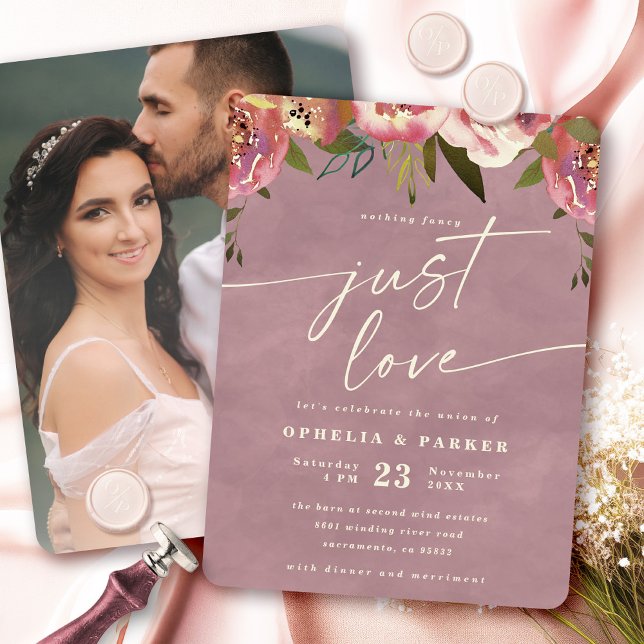 Anúncio Ophelia Floral Nada De Rico Apenas Adorando Casame (Say "I DO" to Romantic Watercolor Florals and a Cottagecore Vibe with the Ophelia Wedding Suite.)