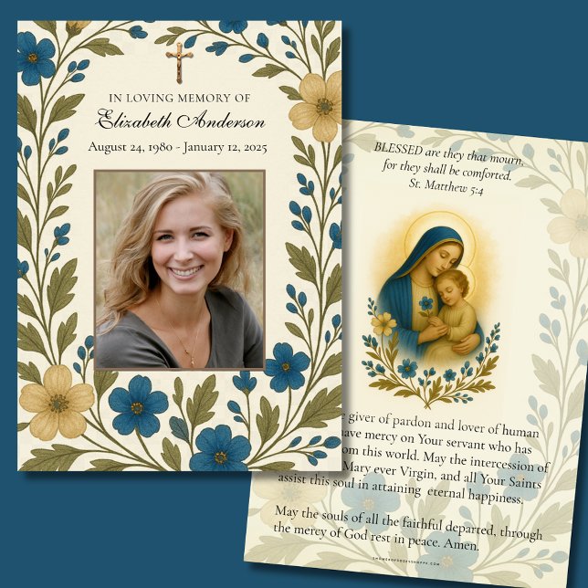 Anúncio Oração para Memória do Funeral Católico (Criador carregado)