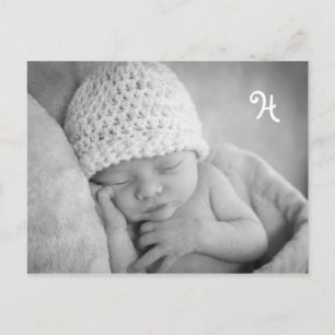 Anúncio original do bebê com envelope da foto