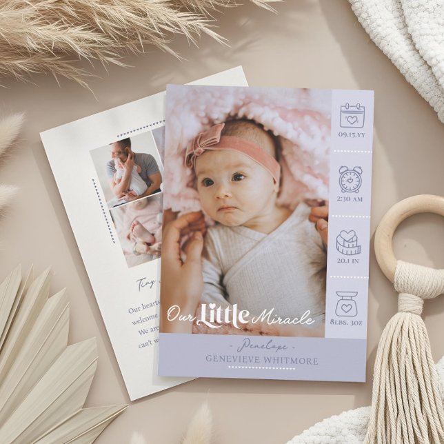 Anúncio Our Little Miracle Baby Birth Stats Newborn Photos (Our Little Miracle Baby Birth Stats Newborn Photos Announcement)