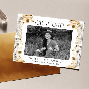 Anúncio Ouro Amber Watercolor Crystals Graduação de Foto