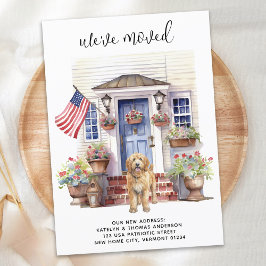 Anúncio Ouro Doodle Personalizado Cão em Movimento Patriót