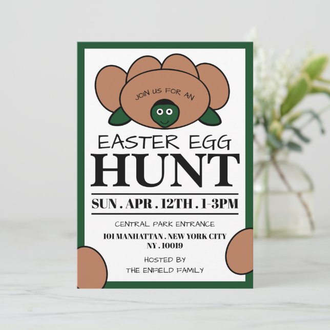 Anúncio Ovo De Tartaruga Verde, Caça De Ovo De Páscoa (Em pé/Frente)