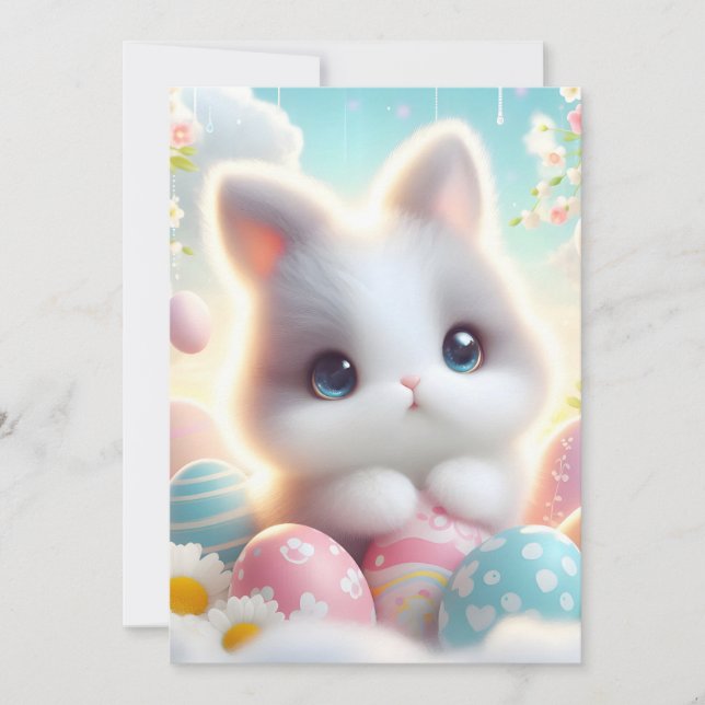 Anúncio Ovos de Páscoa Kawaii de Pastel Doce (Frente)