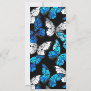 Anúncio Padrão contínuo escuro com borboletas azuis Morpho
