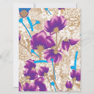 Anúncio Padrão floral vibrante com púrpura e azul f