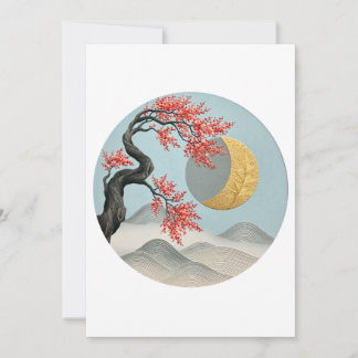 Anúncio Paisagem Minimalista Japonesa de Flor de Cerejeira