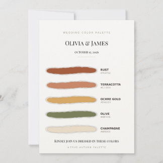 Anúncio Paleta de Cores de Casamento de Outono em Aquarela
