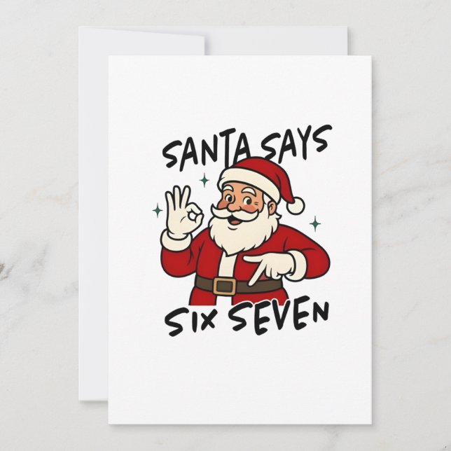 Anúncio Papai Noel Diz Seis Sete 6 7 Natal Engraçado Brain (Frente)