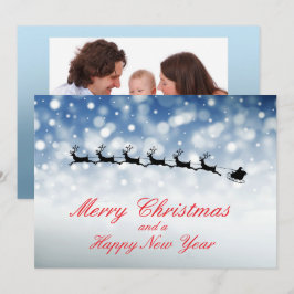 Anúncio Papai Noel e renas voam pela neve - Personalizar