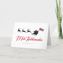 Anúncio Papais noeis de Natal Mele Kalikimaka com bandeira