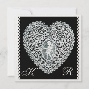 Anúncio Papel metálico gelo MONOGRAMA CORAÇÃO LACE CUPIDO