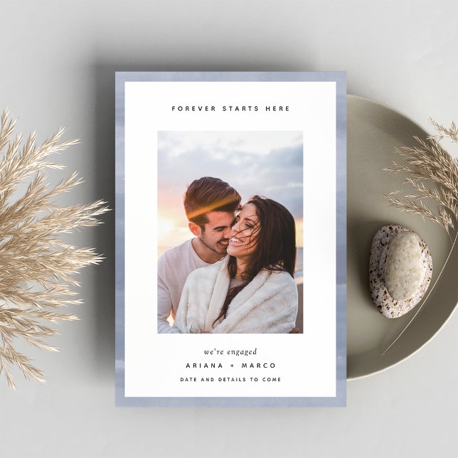 Anúncio Para sempre começa aqui | Noivado de fotos (Criador carregado)