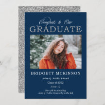 Parabéns ao nosso Formando Faux Silver Glitter Blu