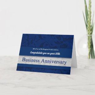 Anúncio Parabéns de aniversário de negócios Azul e Cinz