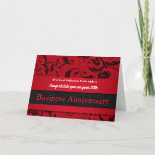 Anúncio Parabéns de aniversário de negócios vermelho e