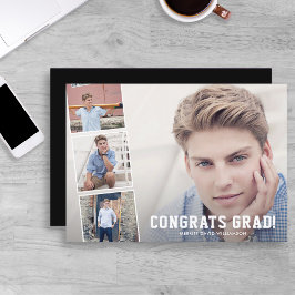 Anúncio Parabéns, Formando Azul de Colagem de Fotos