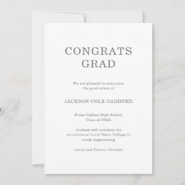 Anúncio Parabéns Formando Cinzas clássicas sem graduação d