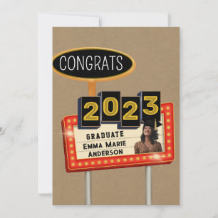 Anúncio Parabéns Graduado 2023 Papel Kraft Cartaz Retro