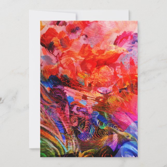 Anúncio Paradise Floral Bird Phoenix Ascensão Flame Art (Frente)