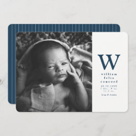 Anúncio Parto inicial azul simples marinho