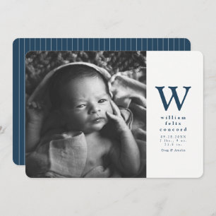 Anúncio Parto inicial azul simples marinho