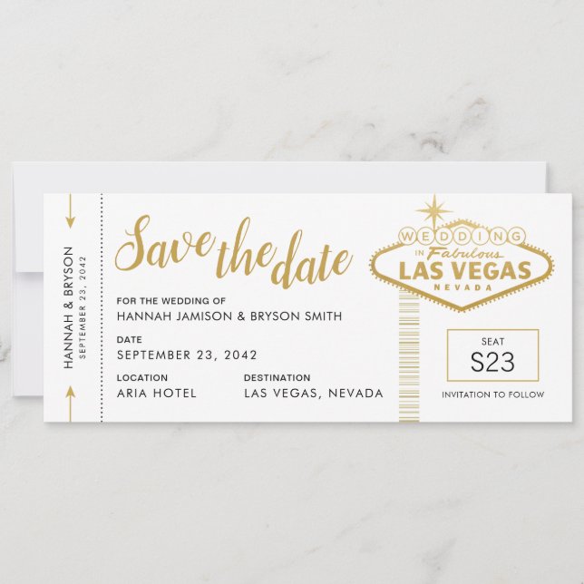 Anúncio Passagem de embarque de casamento em Las Vegas Sal (Frente)
