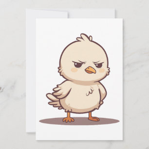 Anúncio Passarinho Bebê Engraçado e Mal-Humorado Kawaii Ca