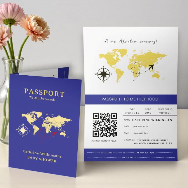 Anúncio Passport To Motherhood Baby Shower Adventure  (Criador carregado)
