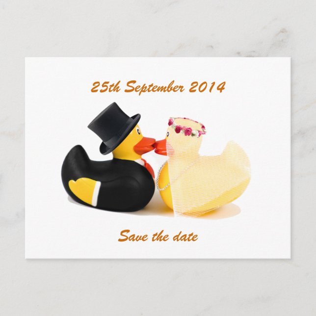 Anúncio Patos de casamento 4 ... Cartão postal (Frente)