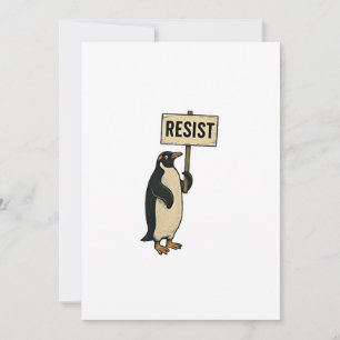 Anúncio Penguin Engraçado Resiste Protesto Contra Tarrifs