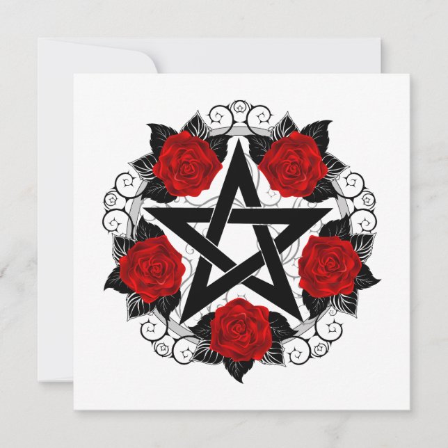 Anúncio Pentagrama com Rosas vermelhas (Frente)