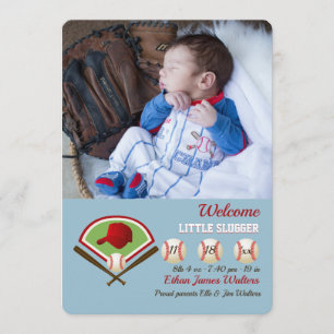 Anúncio pequeno do nascimento da foto do slugger