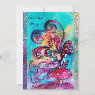 Anúncio PEQUENO ELF DE COGUMELOS, rosa amarelo azul brilho