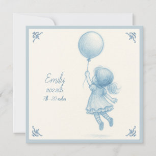 Anúncio personalizado de bebê menina