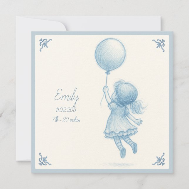 Anúncio personalizado de bebê menina (Frente)