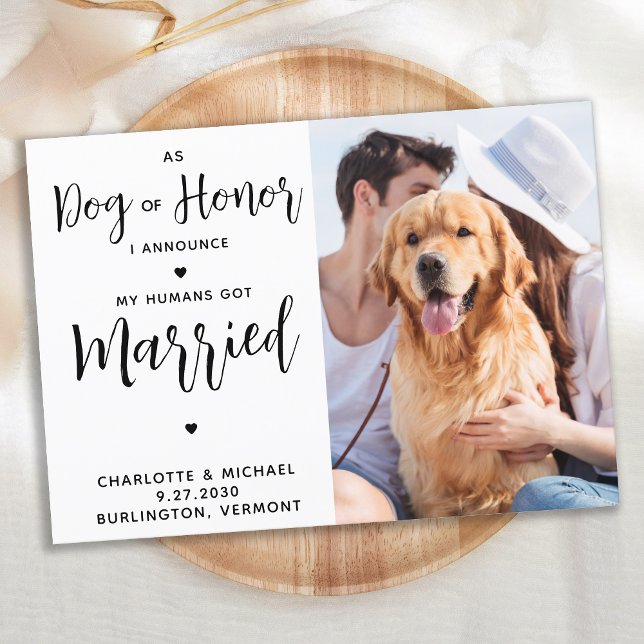 Anúncio personalizado de casamento do Cachorro de  (Criador carregado)