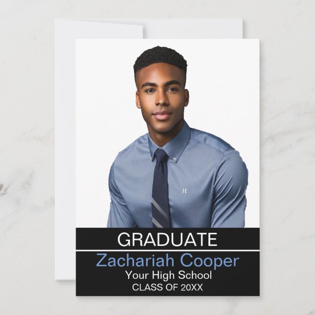 Anúncio personalizado de graduado afro-americano 2 (Frente)