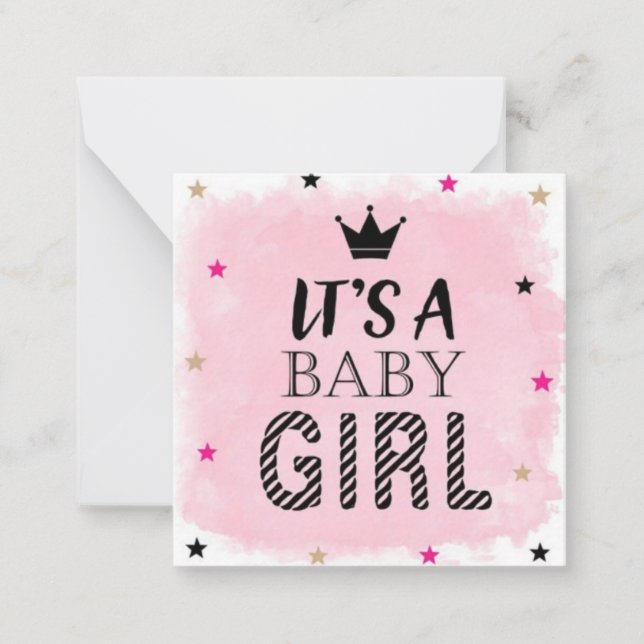 Anúncio personalizado de nascimento de bebê (Frente)