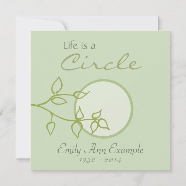 Anúncio personalizável de morte (folhas) (Frente)