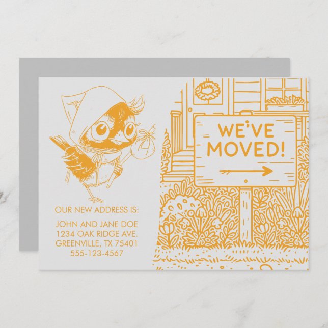 Anúncio personalizável de novo endereço residencia (Frente/Verso)