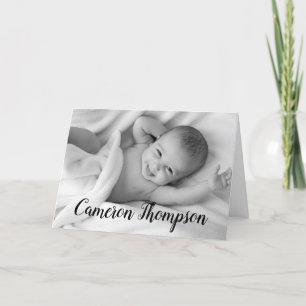 Anúncio Personalized Photo Modern Baby Birth Announcement