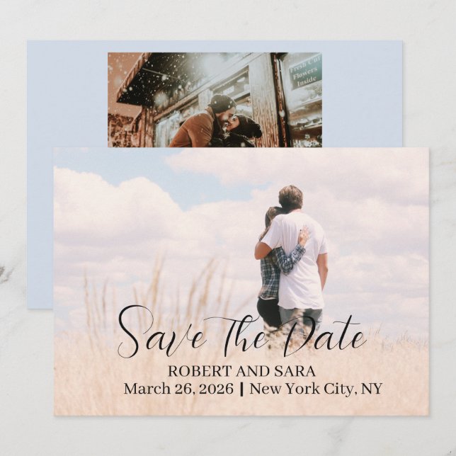 Anúncio Personalized Photo Save the Date Card (Frente/Verso)