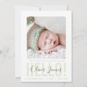 ANÚNCIO PHOTO BIRTH Olá bebê verde pálido