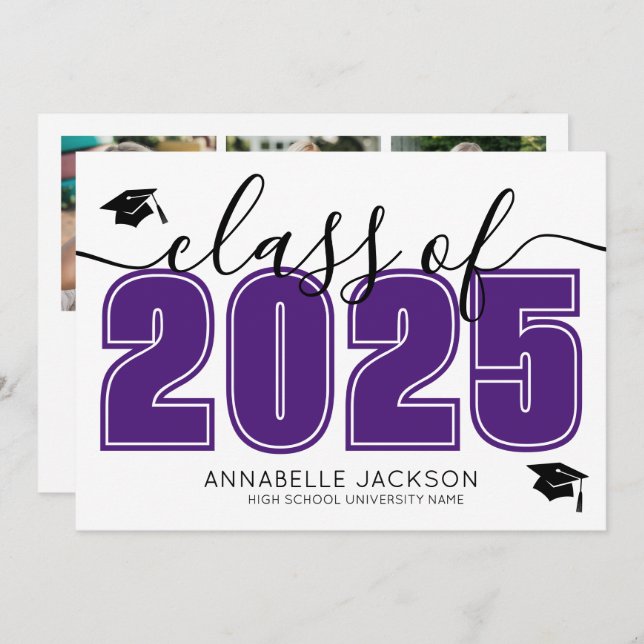 Anúncio Photo Collage Purple Graduation (Frente/Verso)