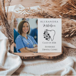 Anúncio Photo Elegant Floral Tooth Dental Graduation