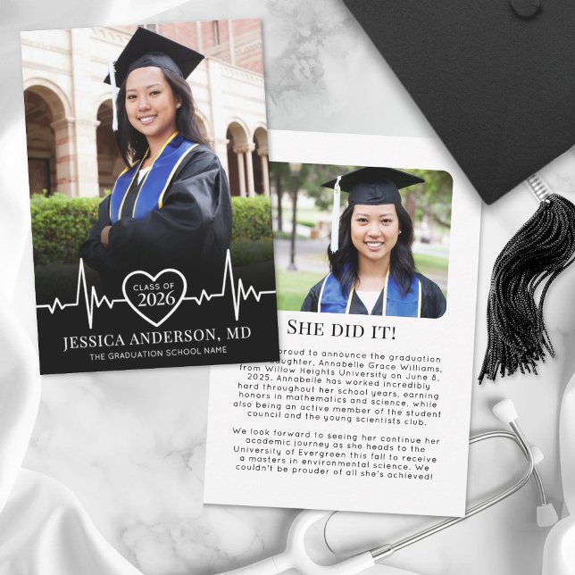 Anúncio Photo Medical School Graduation (Photo Medical School Graduation Announcement)