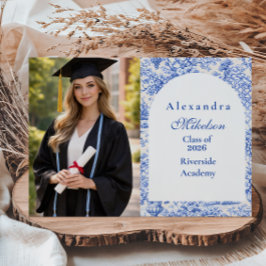 Anúncio Photo Romantic Blue Garden Graduation Party