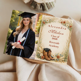 Anúncio Photo Rustic Cowgirl Graduation Party